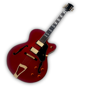 Custom Made L-5 Style Red Hollowbody 6 Strings Electric Guitar - Image 2