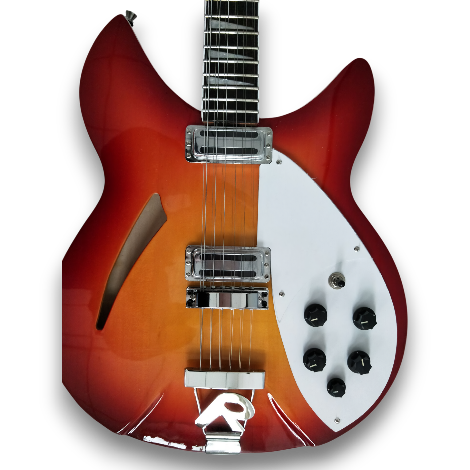 Custom Made Semi-Hollow 360 12 Fireglo Color Style Electric Guitar 12 String - Image 2