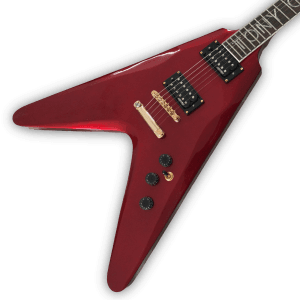 Custom Made Metallic Red Flying V Style with Custom Made Inaly 6 Strings Electric Guitar - Image 2