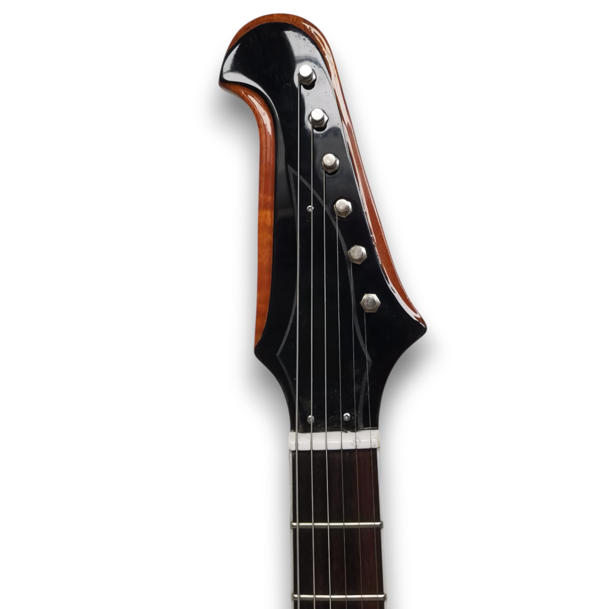 Custom Made Firebird Platypus Style Tobacco Sunburst Flame Maple Top Electric Guitar - Image 5