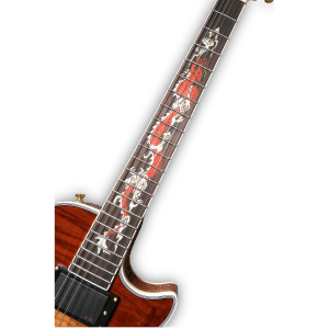 Custom Made Spalted Maple Top Natural Finish LP Style Dragon Inlay 6 Strings Electric Guitar - Image 3