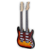 Custom Made Strat Style Tobacco Sunburst Double Neck 6 Strings 12 Strings Electric Guitar