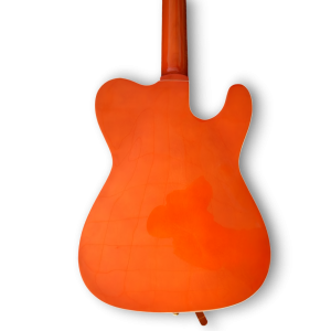 Custom Made Archtop Orange Chicke Tele Style Left Handed 6 Strings Electric Guitar - Image 7