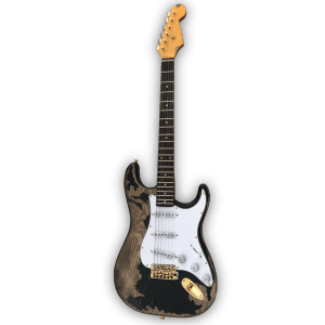 Custom Made Heavy Aged Relic Black Strat Style 6 Strings Electric Guitar