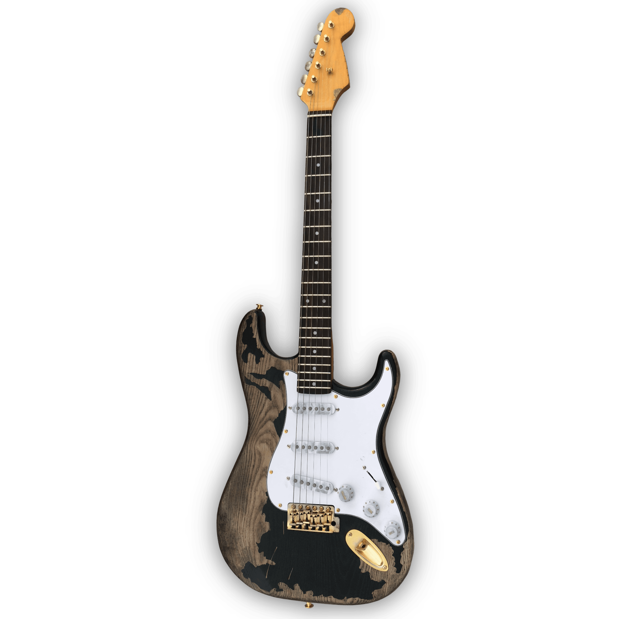 Custom Made Heavy Aged Relic Black Strat Style 6 Strings Electric Guitar