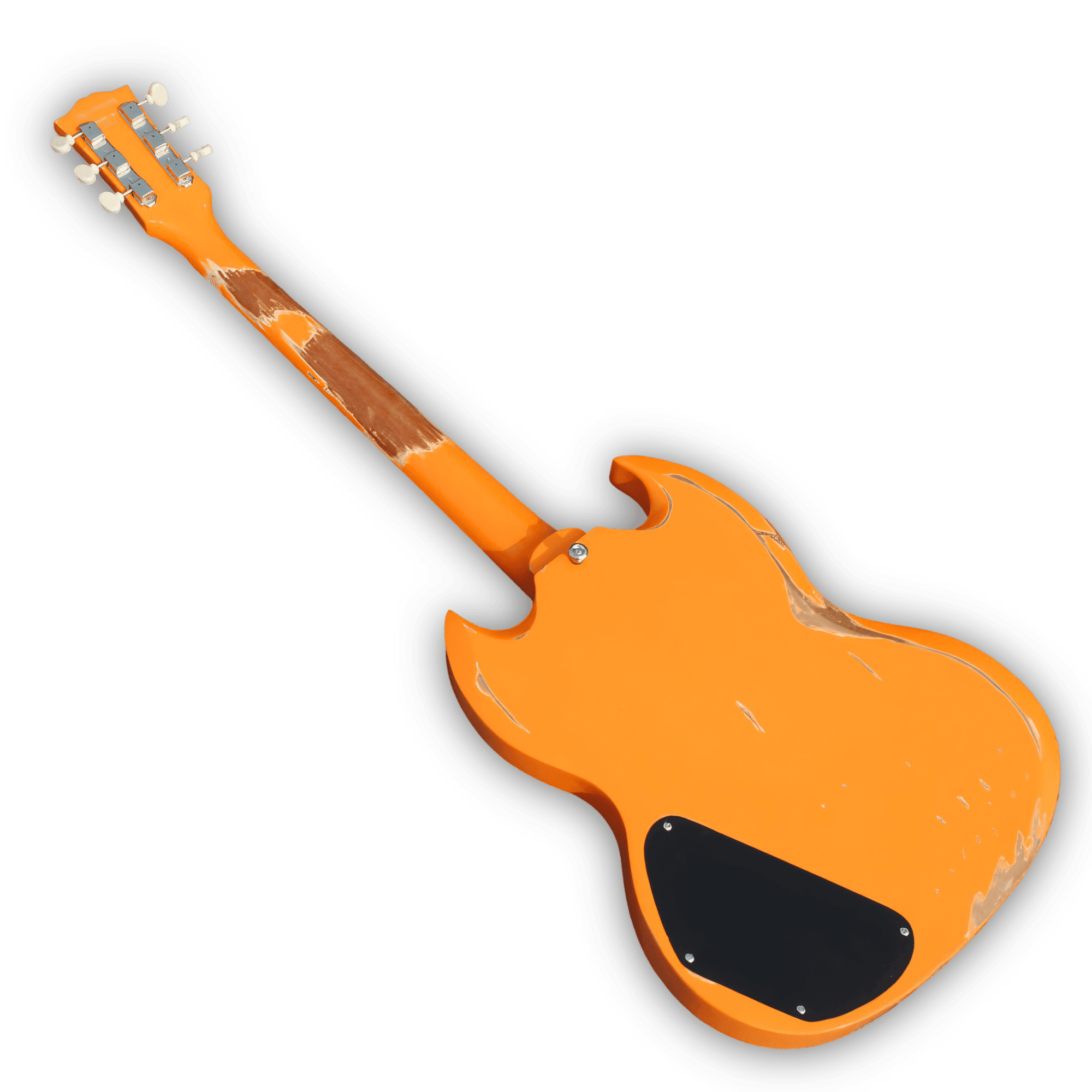 Custom Made Relic Orange SG Junior Style 6 Strings Electric Guitar - Image 3