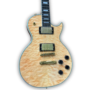 Custom Made Natural Finish LP Style Quilted Maple Top 6 Strings Electric Guitar