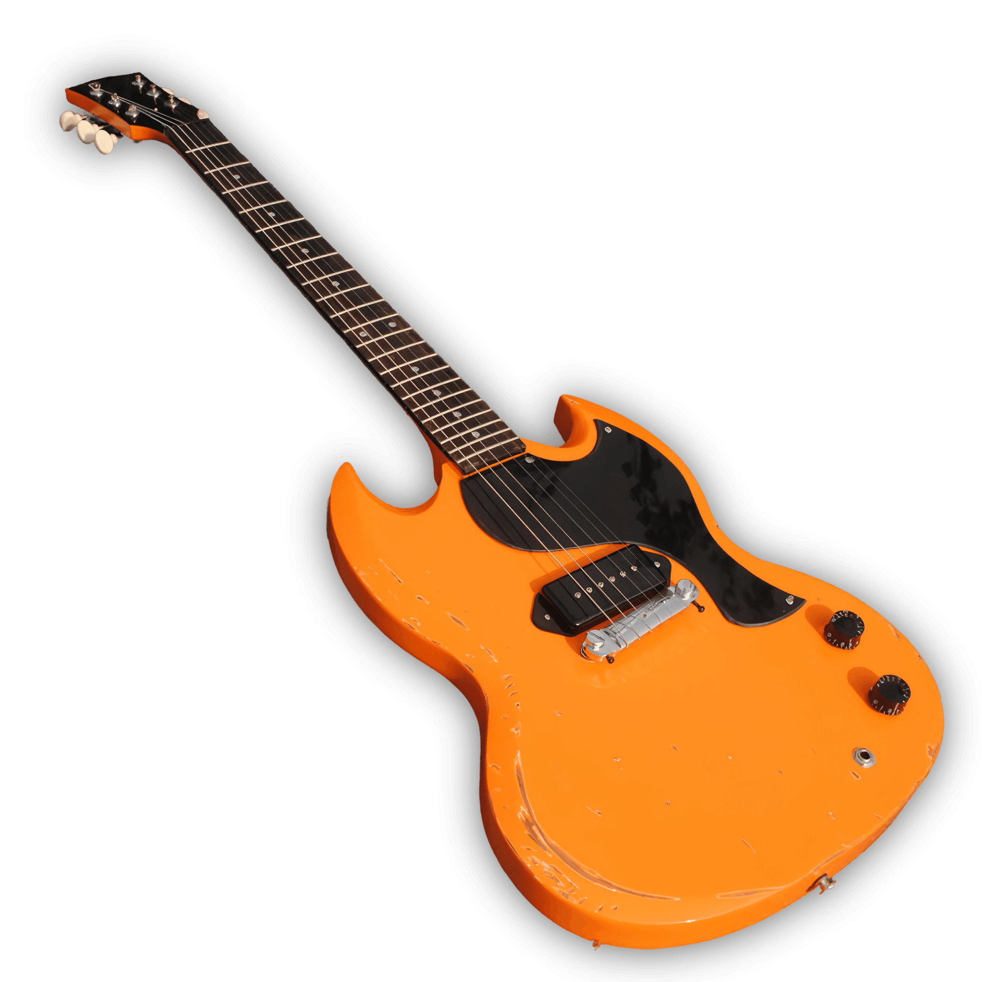 Custom Made Relic Orange SG Junior Style 6 Strings Electric Guitar - Image 2