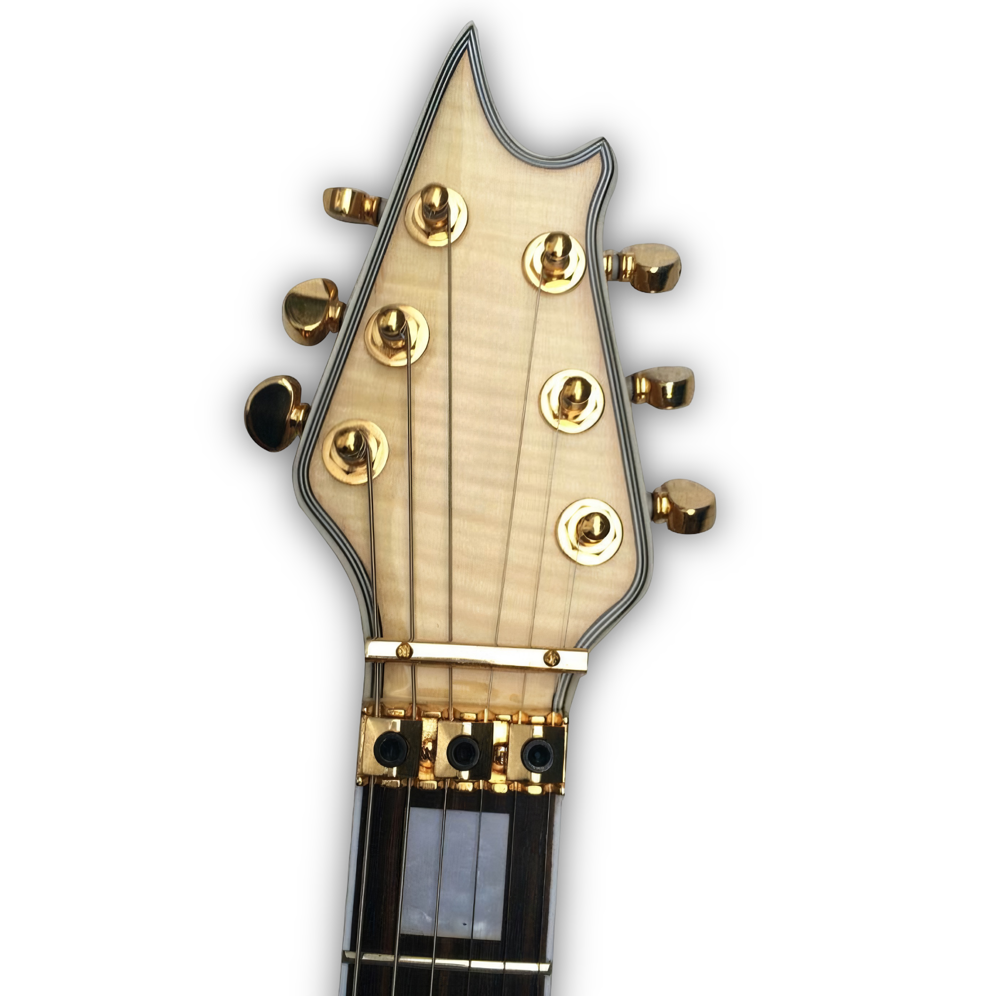Custom Made Natural Finish Quilted Maple Top LP Style White 6 Strings Electric Guitar - Image 5