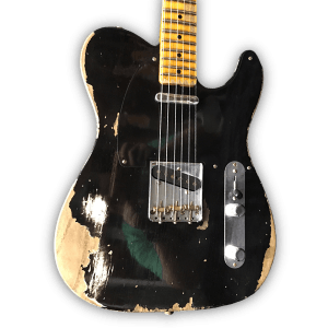Custom Made Black Heavy Aged Relic Tele Style 6 Strings Electric Guitar - Image 2