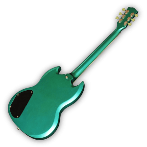 Custom Made Metallic Teal Green Doubles Cutaway SG Style 6 Strings Electric Guitar - Image 4
