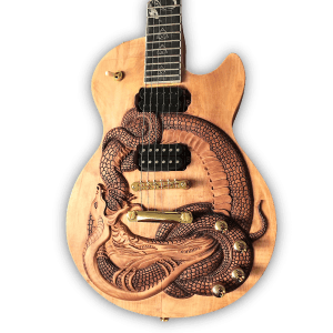 Custom Made Carved Snake LP Style 6 Strings Electric Guitar