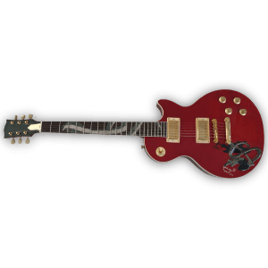 Custom Made Slash Snakepit Red LP Style Flame Maple Top Snake Fretboard Inlay Electric Guitar - Image 2