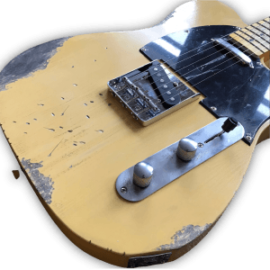Custom Made Heavy Aged Butterscotch Blonde Relic Tele Style 6 Strings Electric Guitar - Image 4