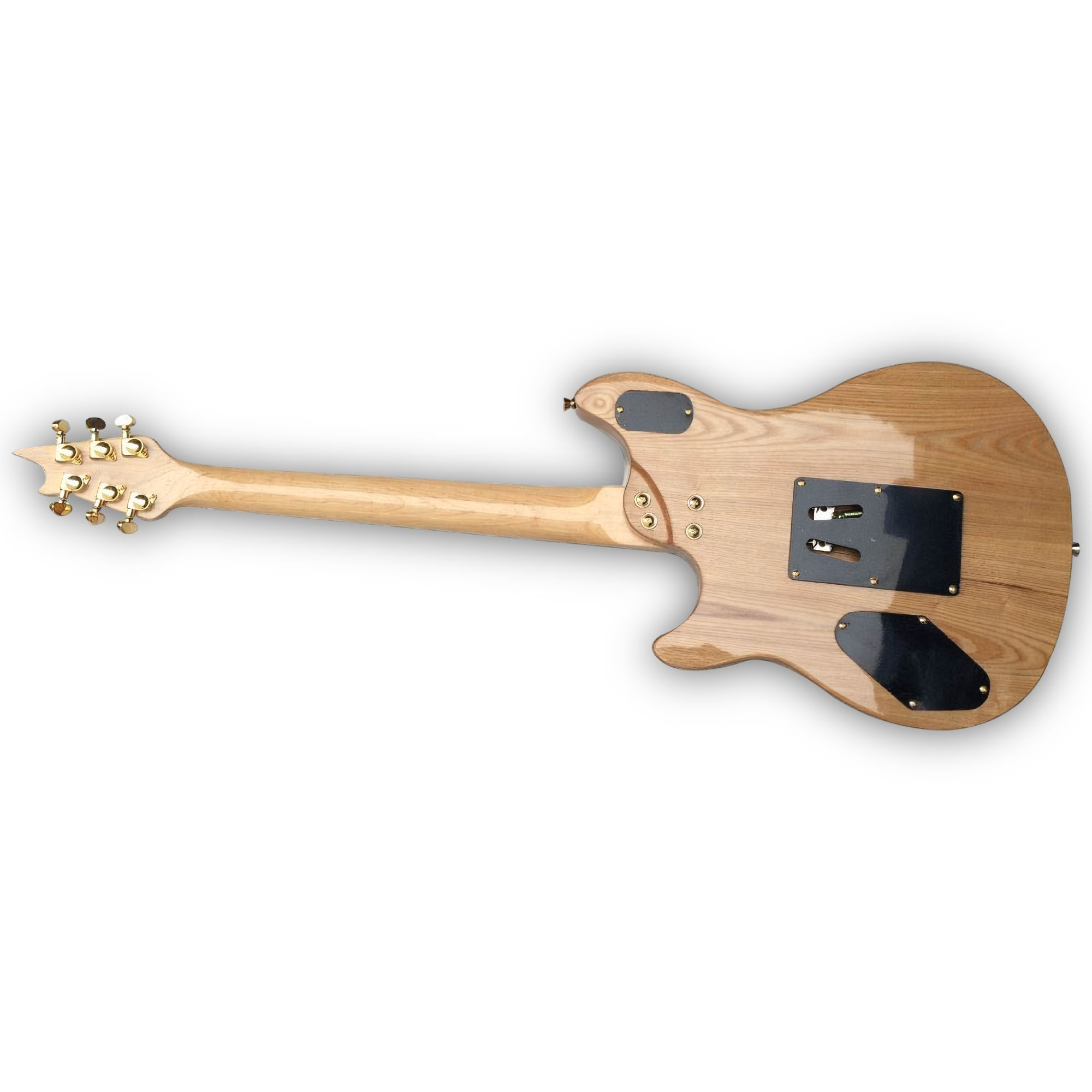 Custom Made Natural Finish Quilted Maple Top LP Style White 6 Strings Electric Guitar - Image 6