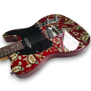 Custom Made Tele Style Red Paisley 6 Strings Electric Guitar - Image 4