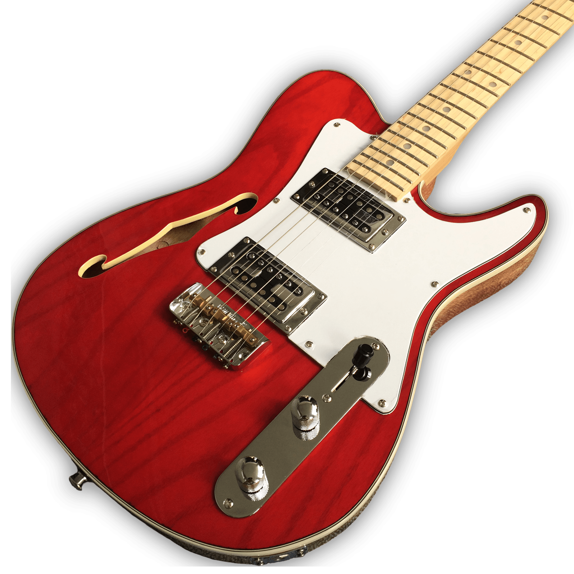 Custom Made Candy Apple Red Thinline Style 6 Strings Electric Guitar - Image 2