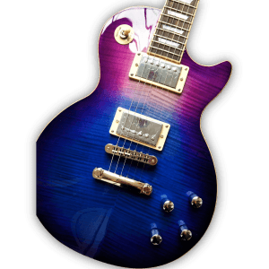 Custom Made Flame Maple Top 6 Strings LP Blueberry Burst Style Electric Guitar - Image 2
