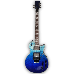 Custom Made LP Style Ocean Blue Fade Quilted Maple Top Electric Guitar - Image 2