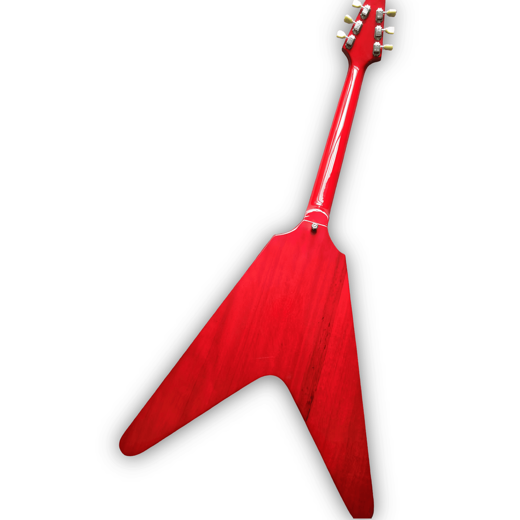 Custom Made Cherry Red Flying V Style 6 Strings Electric Guitar - Image 2