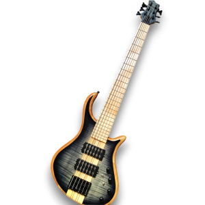 Custom Made Patriot Style Neck-Through-Body Flame Maple Top 6 Strings Electric Bass - Image 2