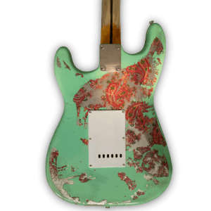 Custom Made Sea Foam Green Aged Heavy Relic Strat Style Electric Guitar - Image 5