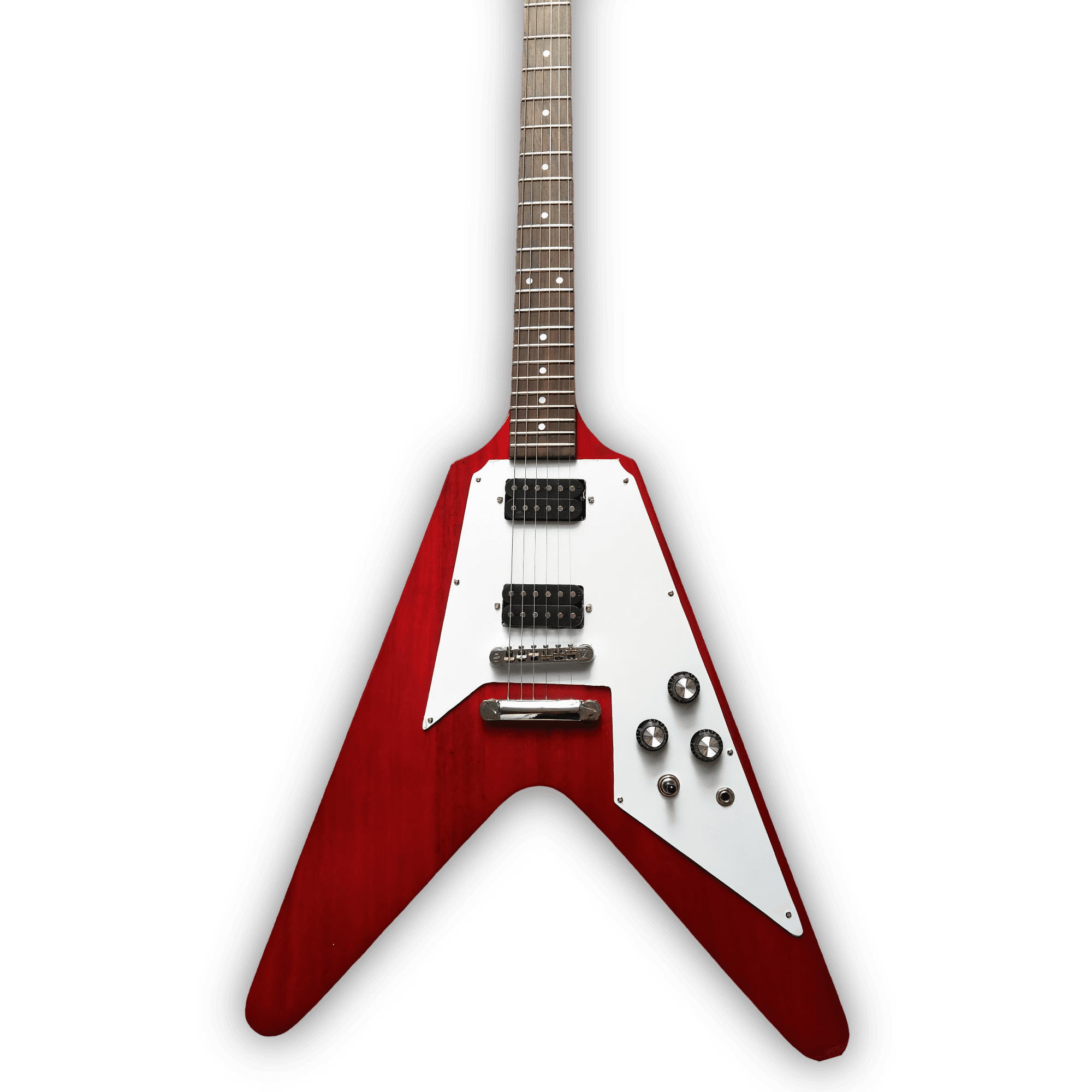 Custom Made Cherry Red Flying V Style 6 Strings Electric Guitar
