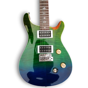 Custom Made Blud Green Fade Flame Maple Top Wood 6 Strings Electric Guitar