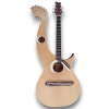 Custom Made Natural Maple Finish Red Head Double Neck Harp Eclipse Style Acoustic Guitar
