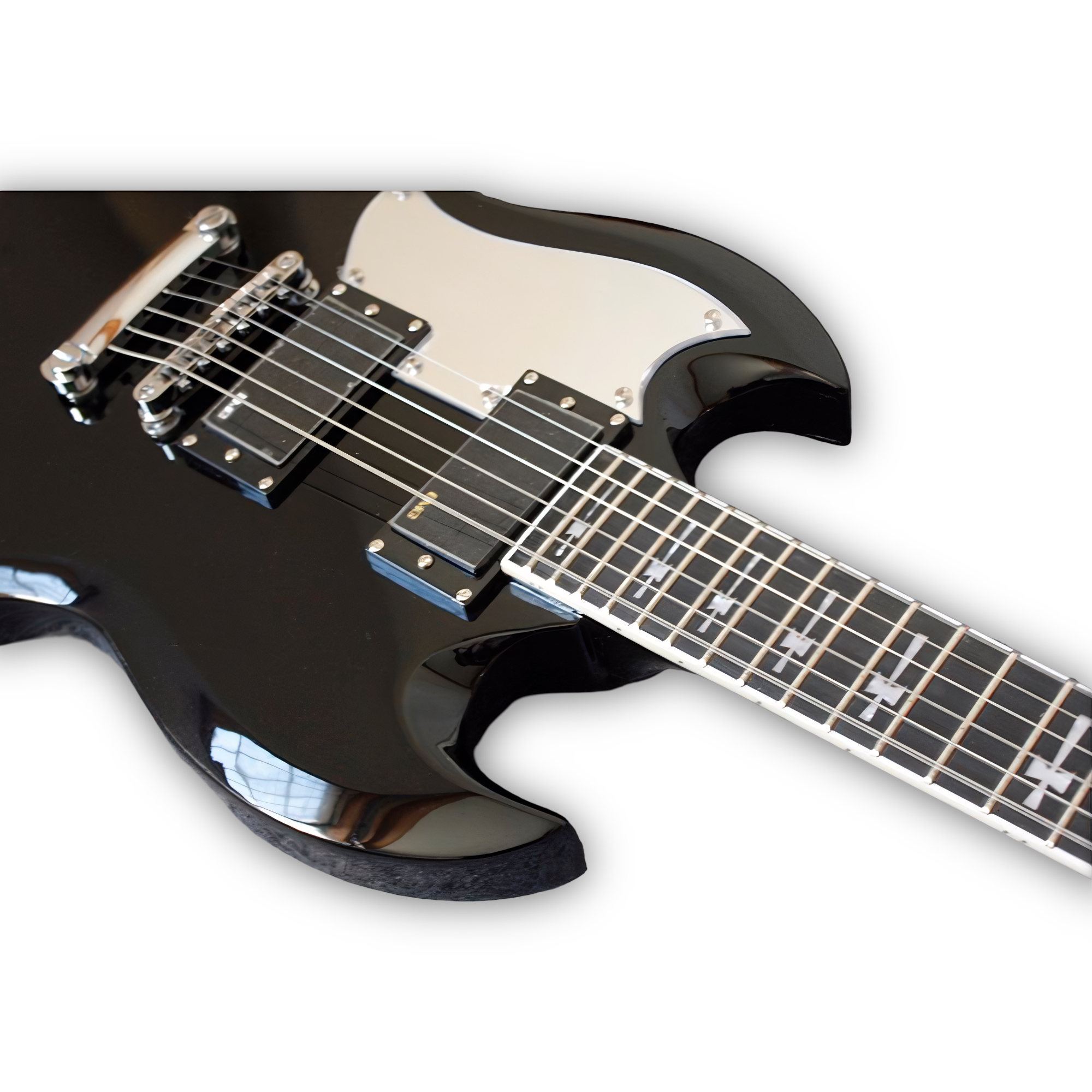 Custom Made Tony Iommi Black Left Handed SG Style 6 Strings Electric Guitar - Image 2
