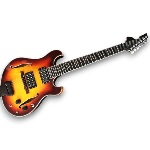 Custom Made Sunburst Trey Anastasio Style Semi-Hollow Flame Maple Top 6 Strings Electric Guitar - Image 2