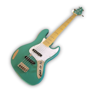 Custom Made Relic Roquefort Blue Jazz Style 5 Strings Electric Bass