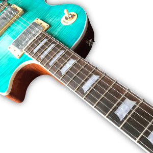 Custom Made Turquoise Green LP Style Flame Maple Top Electric Guitar - Image 3