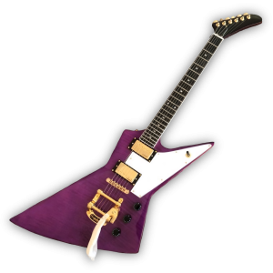 Custom Made Flame Maple Top Purple  Explorer Style 6 Strings Electric Guitar