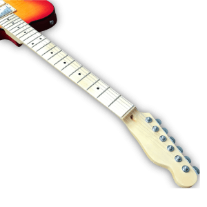 Custom Made Cherry Burst Flame Maple Top Tele Thinline Style 6 Strings Electric Guitar - Image 3
