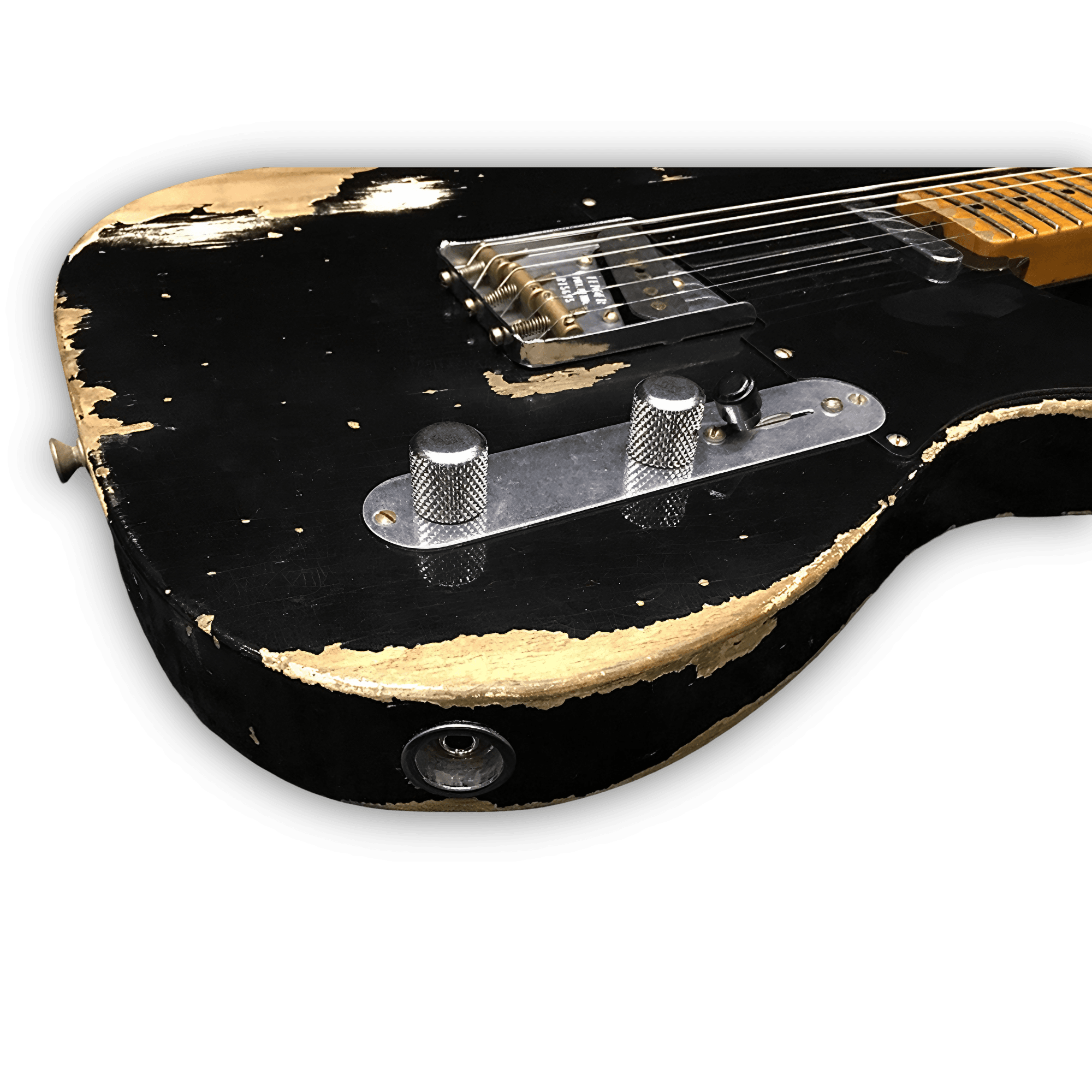 Custom Made Black Heavy Aged Relic Tele Style 6 Strings Electric Guitar - Image 4