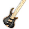 Custom Made Neck-Through-Body Patriot Style Fanned Frets Flame Maple Top 6 Strings Electric Bass