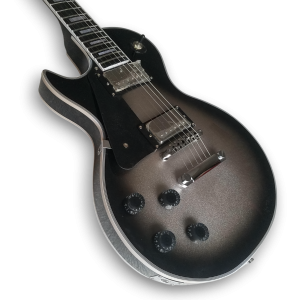 Custom Made Teardrop Metallic Silverburst LP Style Left Handed 6 Strings Electric Guitar - Image 4