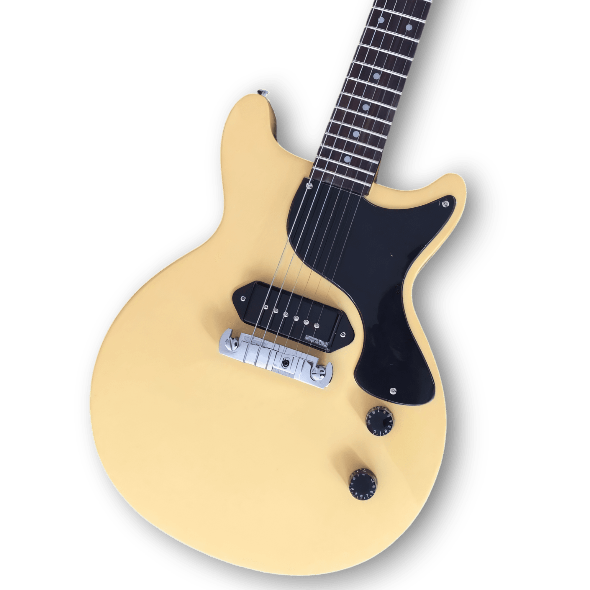 Custom Made Double Cut TV Yellow P90 Pickups LP Junior Style 6 Strings Electric Guitar - Image 2
