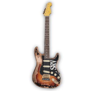 Custom Made Heavy Aged Black Relic Stevie Ray Vaughan SRV Strat Style 6 Strings Electric Guitar - Image 2