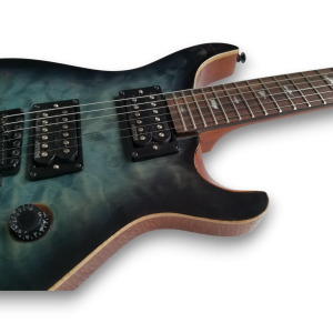 Custom Made 25th Qualited Maple Top Transparent Blue 6 Strings Electric Guitar - Image 4