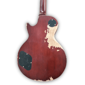 Custom Made Relic Aged Cherry Sunburst Flame Maple Top LP Style 6 Strings Electric Guitar - Image 4