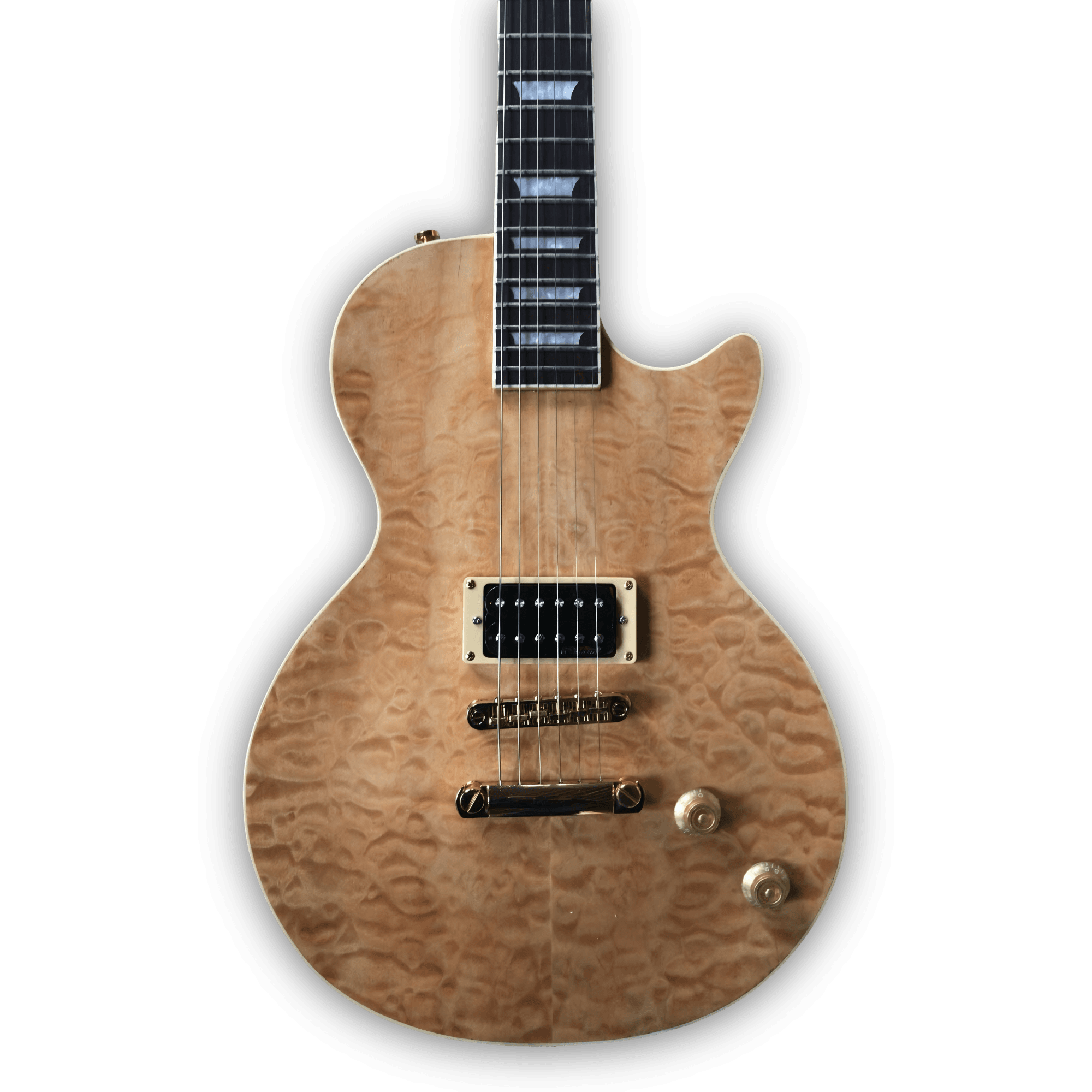 Custom Made Quilted Maple Top Natural Finish LP Style 6 Strings Electric Guitar