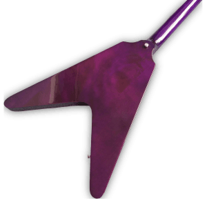 Custom Made Trans Purple Flying V Style 4 Strings Electric Bass - Image 5