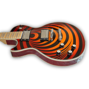 Custom Made Zakk Wylde Left Handed LP Style Orange 6 Strings Electric Guitar - Image 4