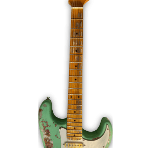 Custom Made Sea Foam Green Aged Heavy Relic Strat Style Electric Guitar - Image 3