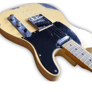 Custom Made Heavy Aged Butterscotch Blonde Relic Tele Style 6 Strings Electric Guitar - Image 3
