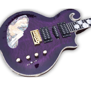 Custom Made Purple Quilted Maple Top Scroll Style Mother of Pearl Pin-up Girl 6 Strings Electric Guitar - Image 4