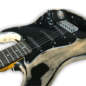 Custom Made Heavy Aged Black Relic Tele Style 6 Strings Electric Guitar - Image 3