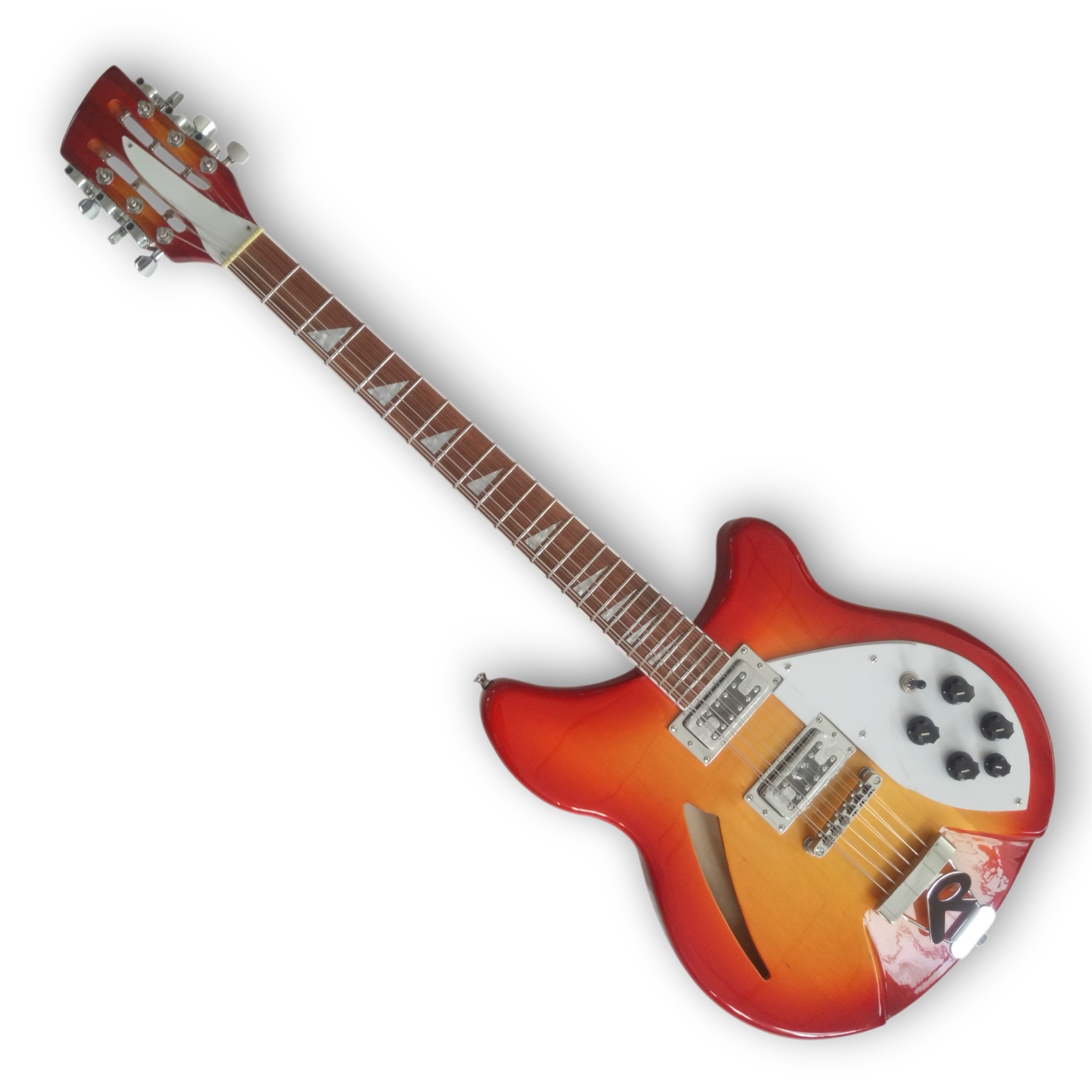 Custom Made Semi-Hollow Fireglo Color 360 12 Style 12 String Electric Guitar